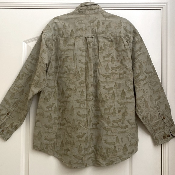 VTG Woolrich Flannel Shirt Shacket Mens XL Moose Elk Trees Cabincore Warm Winter - Picture 2 of 7